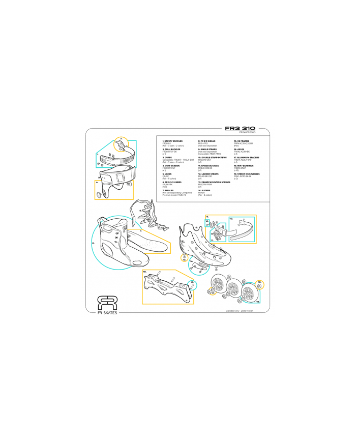 FR SKATES - FR3 310 WHITE FR SKATES - FR3 310 WHITE