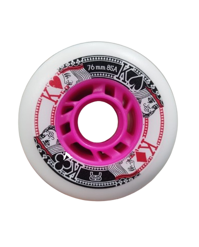 FR SKATES - STREET KINGS WHITE PINK 76mm 85A