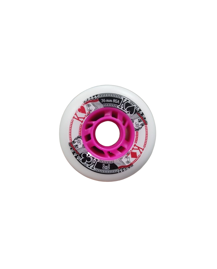 FR SKATES - STREET KINGS WHITE PINK 76mm 85A