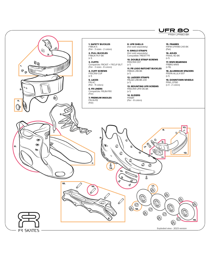 FR SKATES - UFR 80 BLACK