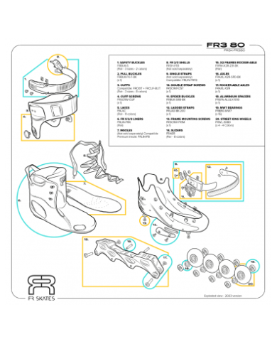 FR SKATES - FR3 80 BLUE