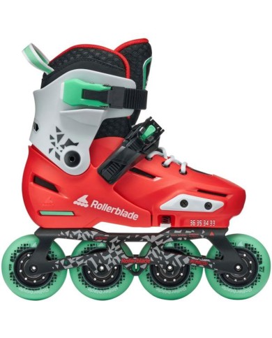 Rollerblade Apex rojo menta lateral